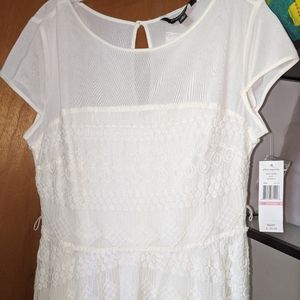 Lace white casual to cocktail dress